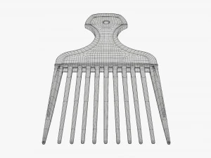 Afro pick hair comb hairdresser 3D Model