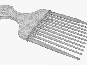 Afro pick hair comb hairdresser 3D Model