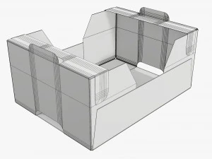 Ardboard retail tray box 01 3D Model
