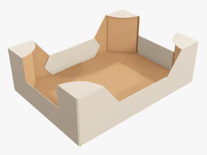 段ボール小売用トレイボックス 02 3Dモデル