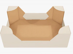 Ardboard retail tray box 02 3D Model