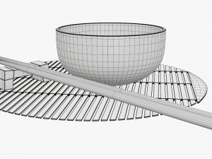 Chopsticks on rest with bowl Modelo 3D