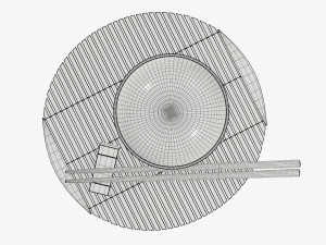Chopsticks on rest with bowl Modelo 3D