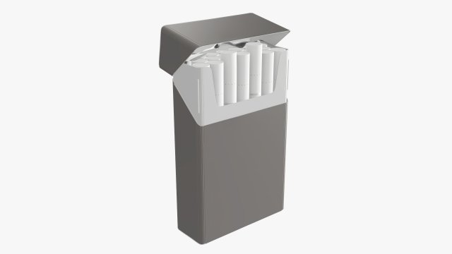 Cigarettes compact slim pack opened Model 3D .c4d .max .obj .3ds .fbx .stl .blend 