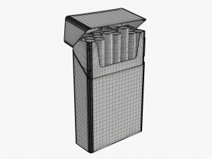 Cigarettes compact slim pack opened Model 3D