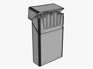Cigarettes compact slim pack opened 3D Model