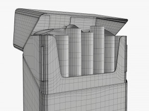 Cigarettes compact slim pack opened Model 3D