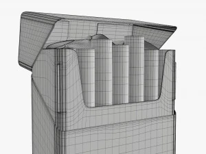 Cigarettes compact slim pack opened 3D Model