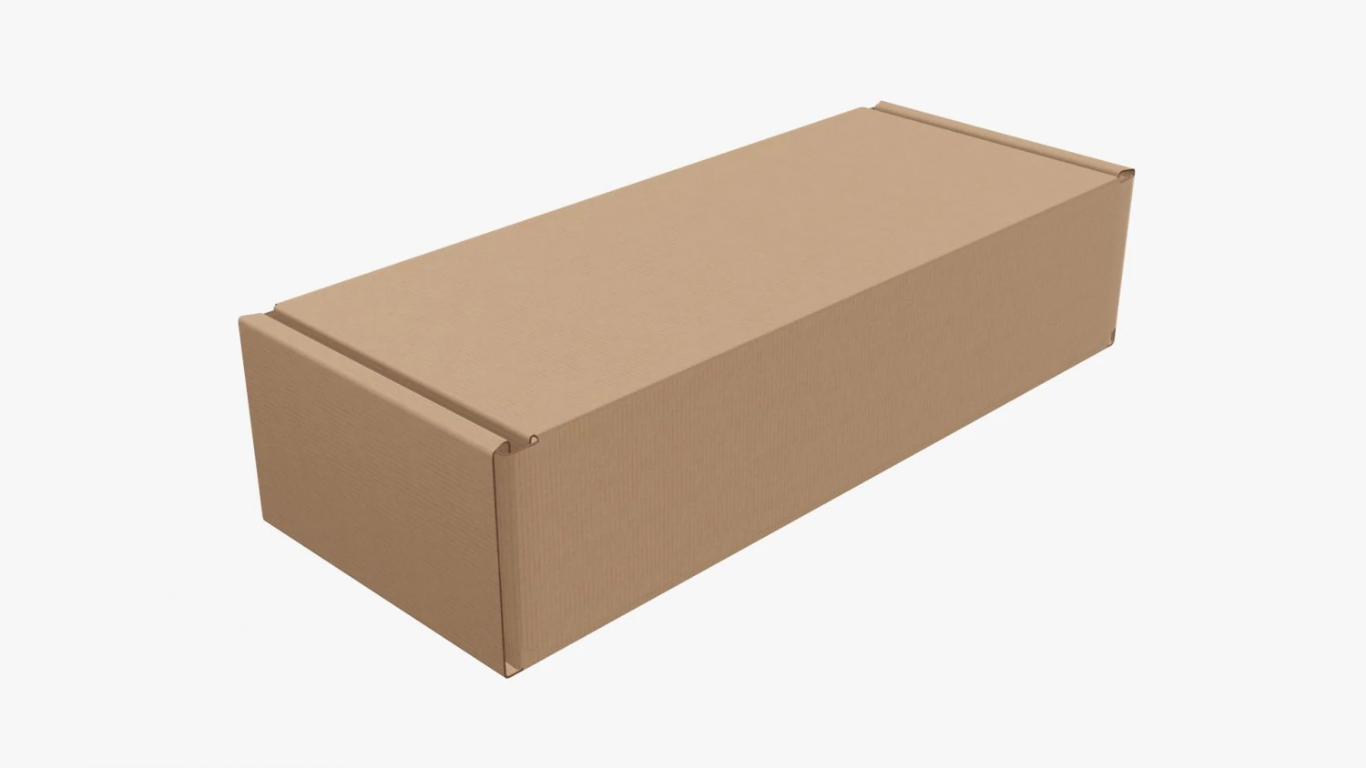 Corrugated cardboard paper box packaging 01 3D Model .c4d .max .obj .3ds .fbx .stl .blend 
