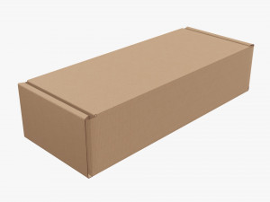 Corrugated cardboard paper box packaging 01 3D Model