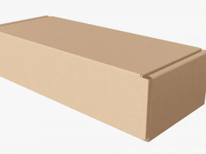 Corrugated cardboard paper box packaging 01 3D Model
