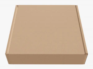 Corrugated cardboard paper box packaging 02 3D Model