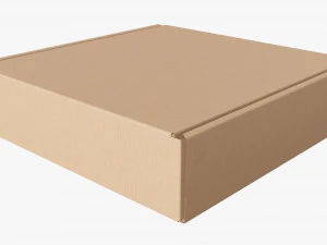 Corrugated cardboard paper box packaging 02 3D Model