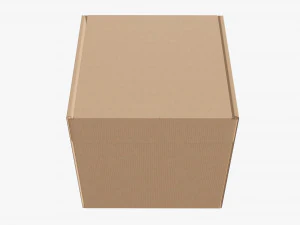 Corrugated cardboard paper box packaging 05 3D Model