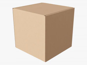 Corrugated cardboard paper box packaging 05 3D Model