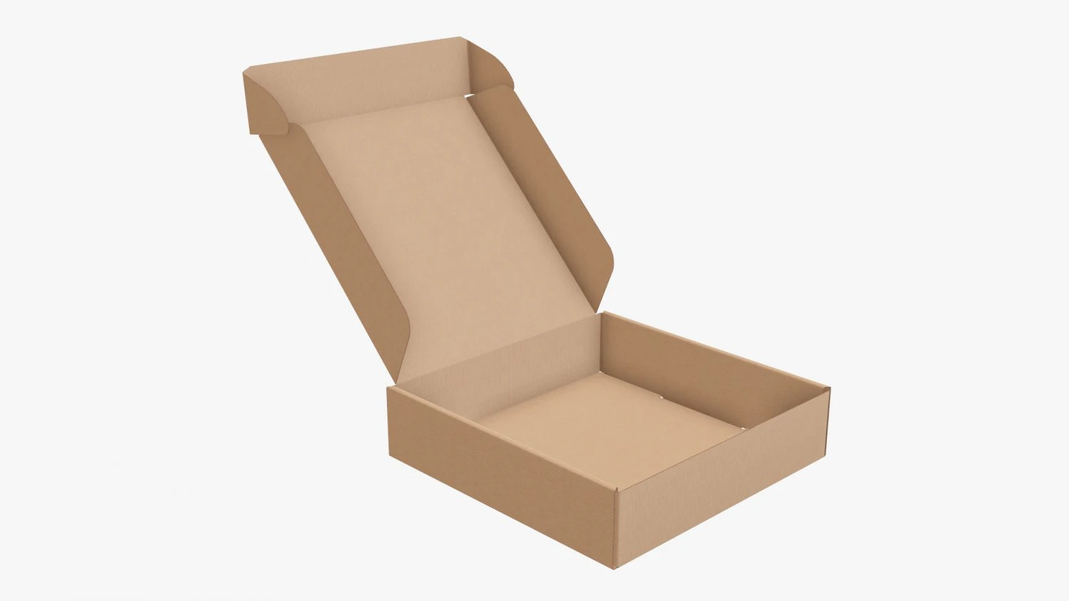 Corrugated cardboard paper box packaging 08 3D Model .c4d .max .obj .3ds .fbx .stl .blend 