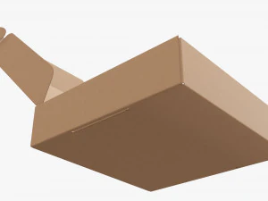 Corrugated cardboard paper box packaging 08 3D Model