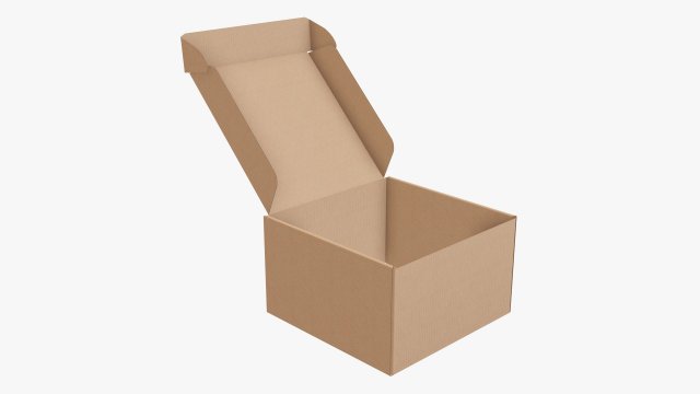 Corrugated cardboard paper box packaging 09 Modelo 3D .c4d .max .obj .3ds .fbx .stl .blend 
