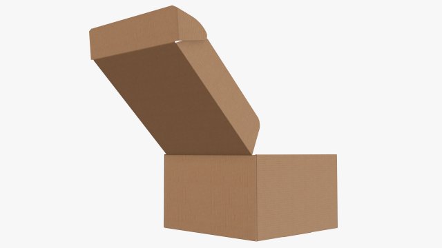 Corrugated cardboard paper box packaging 09 3D in 3DExport