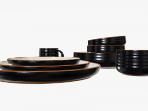 Dinnerware set 01 bowl mug dinner salad plate platter 3D Model