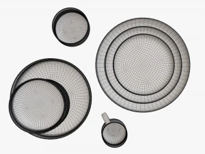 Dinnerware set 01 bowl mug dinner salad plate platter 3D Model