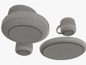Dinnerware set 01 bowl mug dinner salad plate platter 3D Model