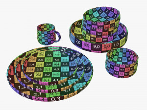 Dinnerware set 01 bowl mug dinner salad plate platter 3D मॉडल