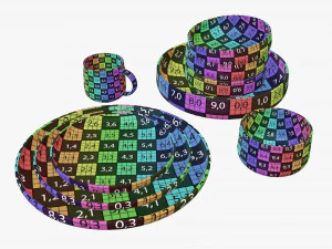 Dinnerware set 01 bowl mug dinner salad plate platter 3D Model