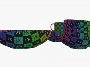 Dinnerware set 02 bowl mug dinner salad plate platter 3D Model