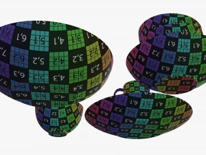 Dinnerware set 02 bowl mug dinner salad plate platter 3D Model