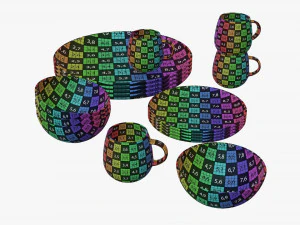 Dinnerware set 03 bowl mug dinner plate platter 3D Model