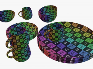 Dinnerware set 03 bowl mug dinner plate platter Modelo 3D