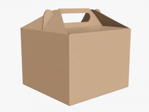 Gable box cardboard food packaging 02 3D Model