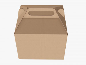 Gable box cardboard food packaging 02 Modelo 3D