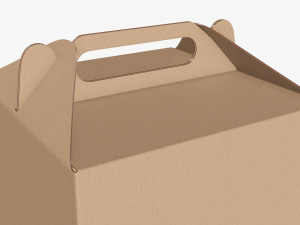 Gable box cardboard food packaging 02 Modelo 3D