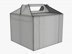 Gable box cardboard food packaging 02 Modelo 3D
