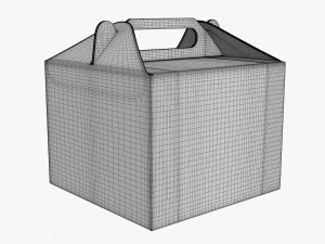 Gable box cardboard food packaging 02 3D Model