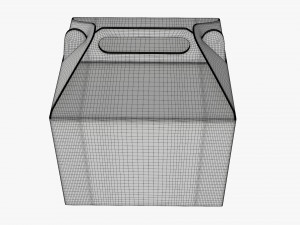 Gable box cardboard food packaging 02 Modelo 3D