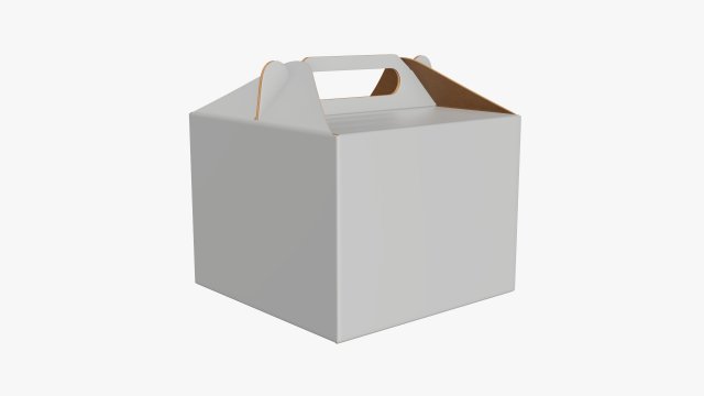 Gable box cardboard food packaging 02 white Modelo 3D .c4d .max .obj .3ds .fbx .stl .blend 
