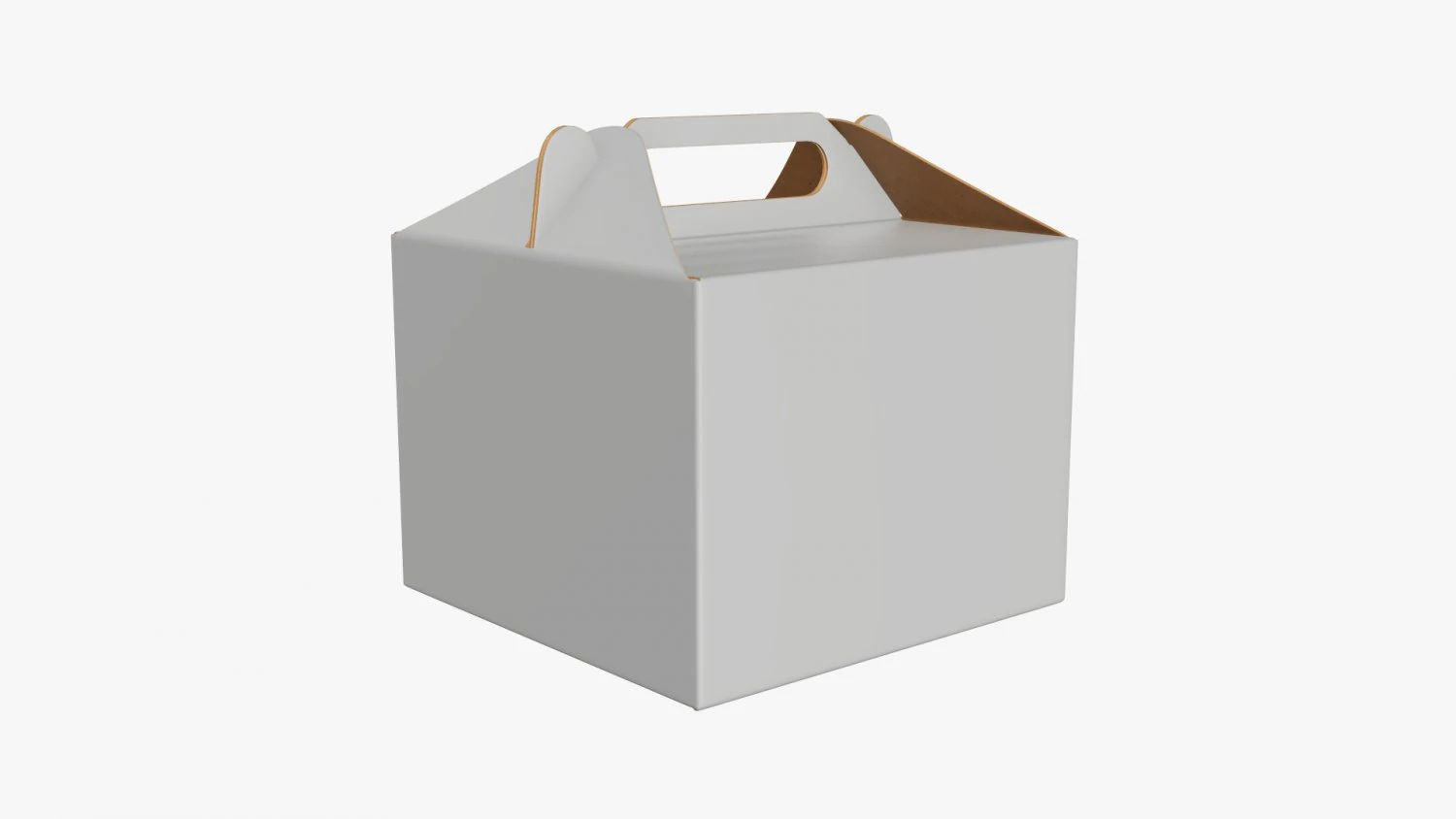 Gable box cardboard food packaging 02 white 3D Model .c4d .max .obj .3ds .fbx .stl .blend