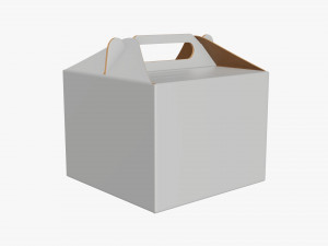 Gable box cardboard food packaging 02 white Modelo 3D