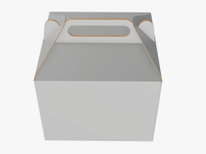 Gable box cardboard food packaging 02 white Modelo 3D