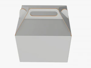 Gable box cardboard food packaging 02 white 3D Model