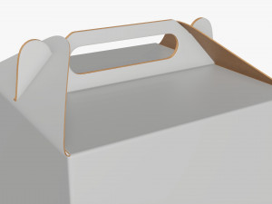 Gable box cardboard food packaging 02 white Modelo 3D
