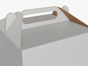 Gable box cardboard food packaging 02 white 3D Model