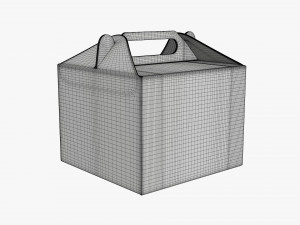 Gable box cardboard food packaging 02 white Modelo 3D