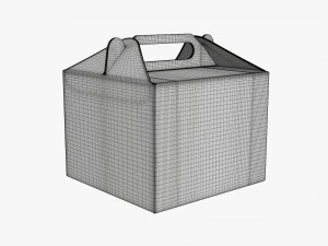 Gable box cardboard food packaging 02 white 3D Model