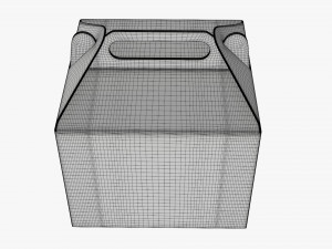 Gable box cardboard food packaging 02 white Modelo 3D