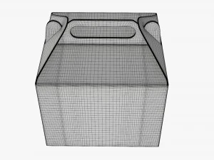 Gable box cardboard food packaging 02 white 3D Model