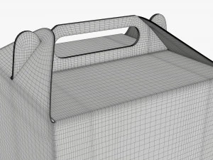 Gable box cardboard food packaging 02 white 3D Model